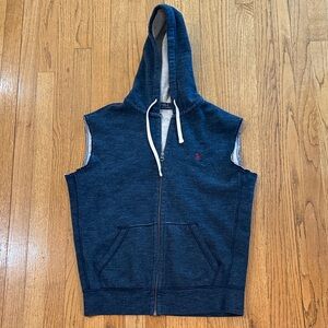 Polo Ralph Lauren Sleeveless Hoodie Vest Men’s Medium Blue Full Zip Pony Logo
